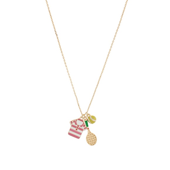 Tennis Enamel 3 Charm Necklace - Picture 1 of 2